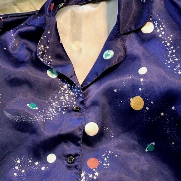 Nasty Gal Satin Pajamas Spacecore - Picture 5 of 9